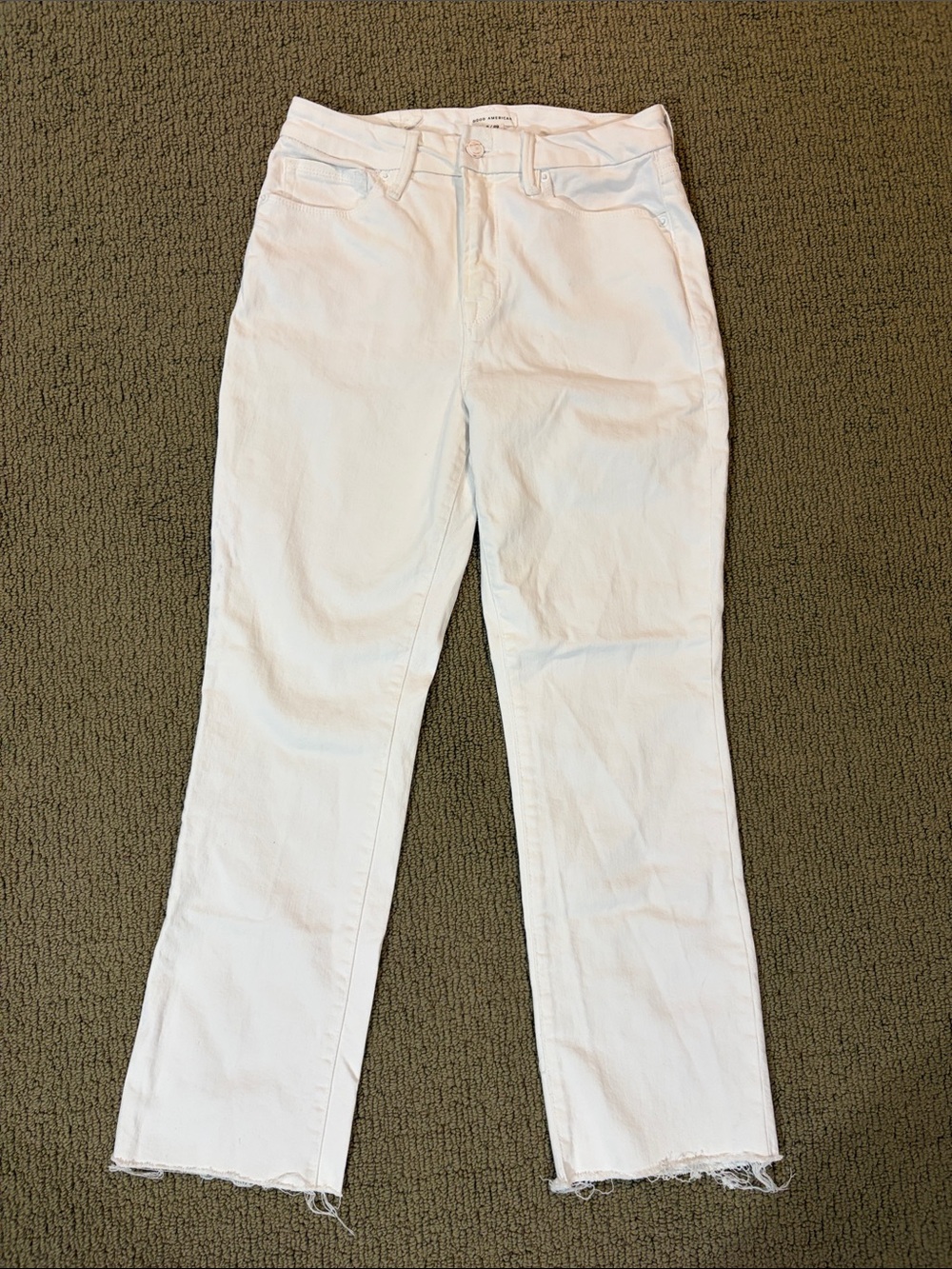 Good American White Straight-Leg Jeans Size 8/29